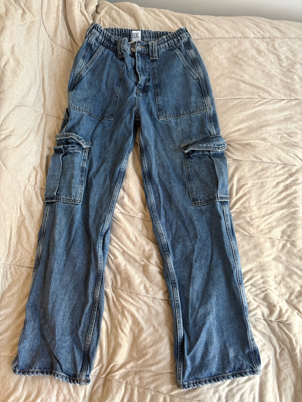 Urban Outfitters Blue Cargo Boyfriend Jeans
